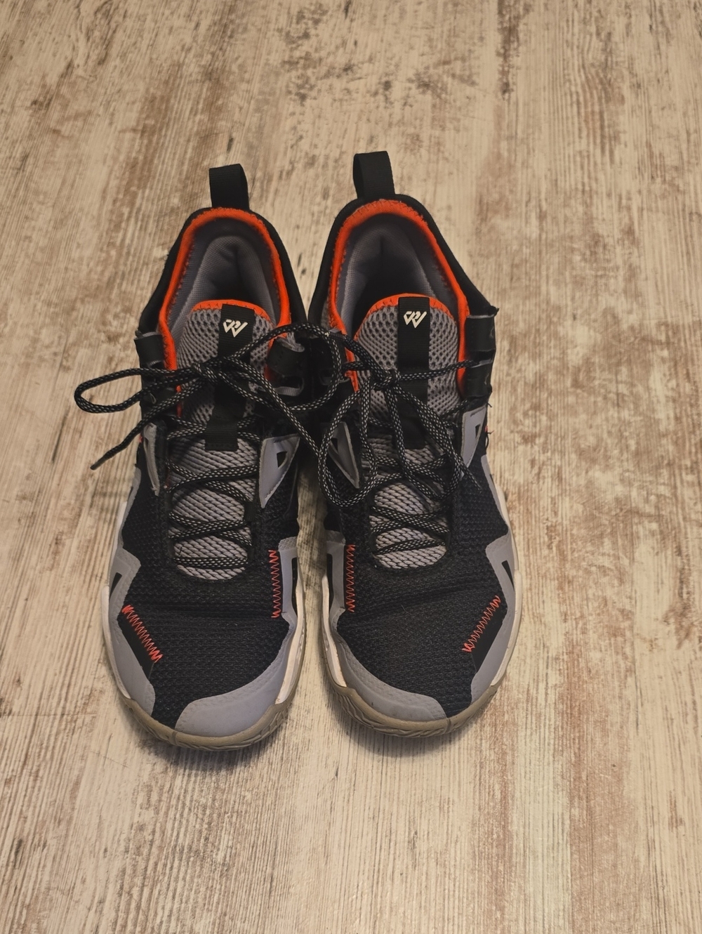 Jordan Men's Black Gray Athletic Sneakers with Orange Lining